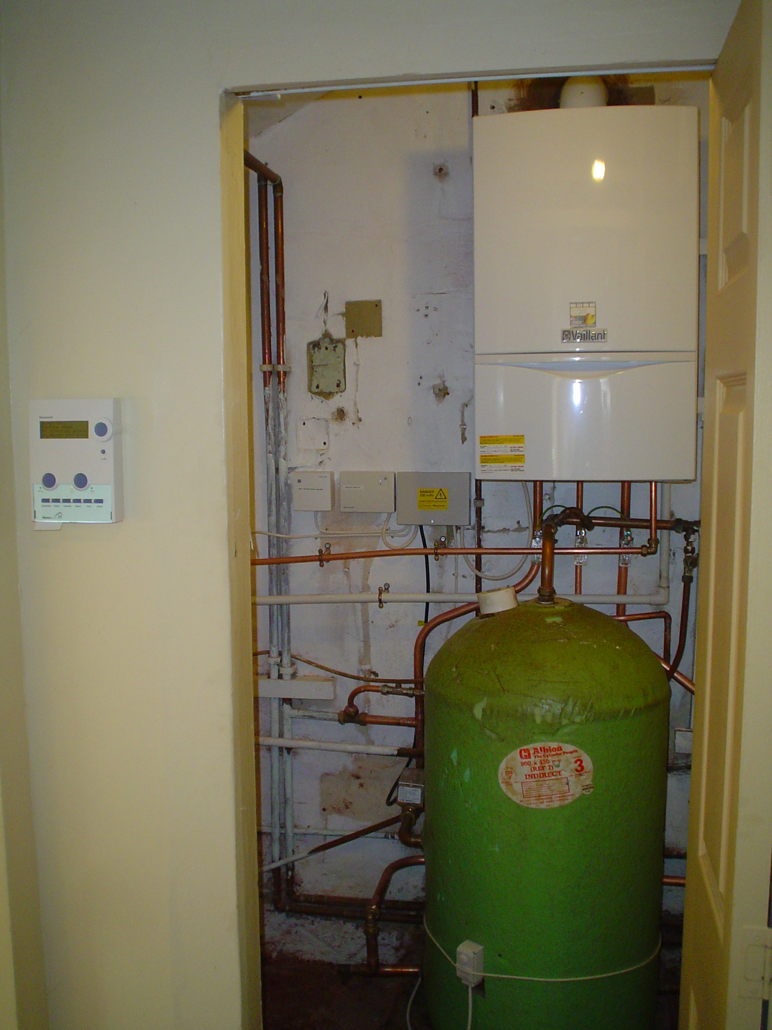 older direct indirect hot water system old