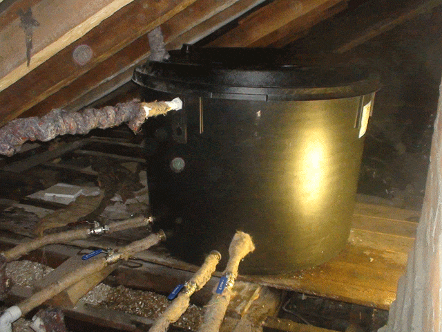 old cold water storage tank